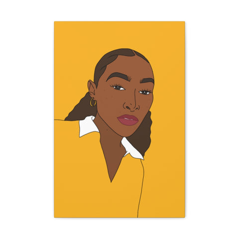Lady in Yellow Wrapped Canvas